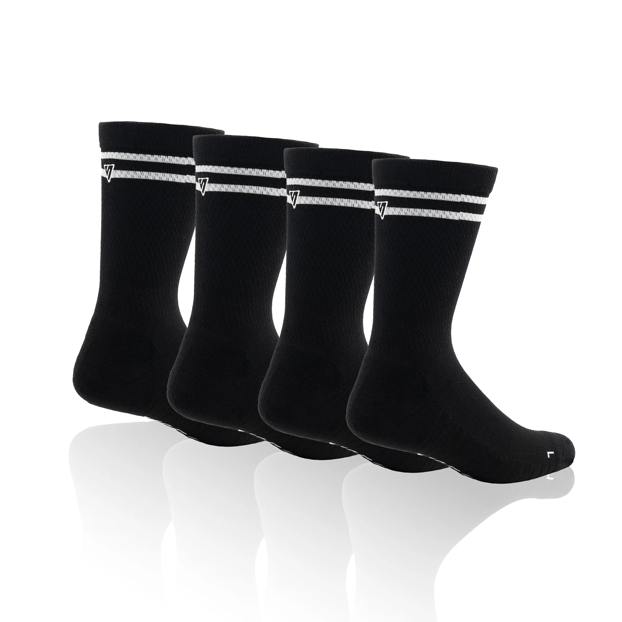 Black Core Lifestyle Crew Socks Bundle (4 Pack)