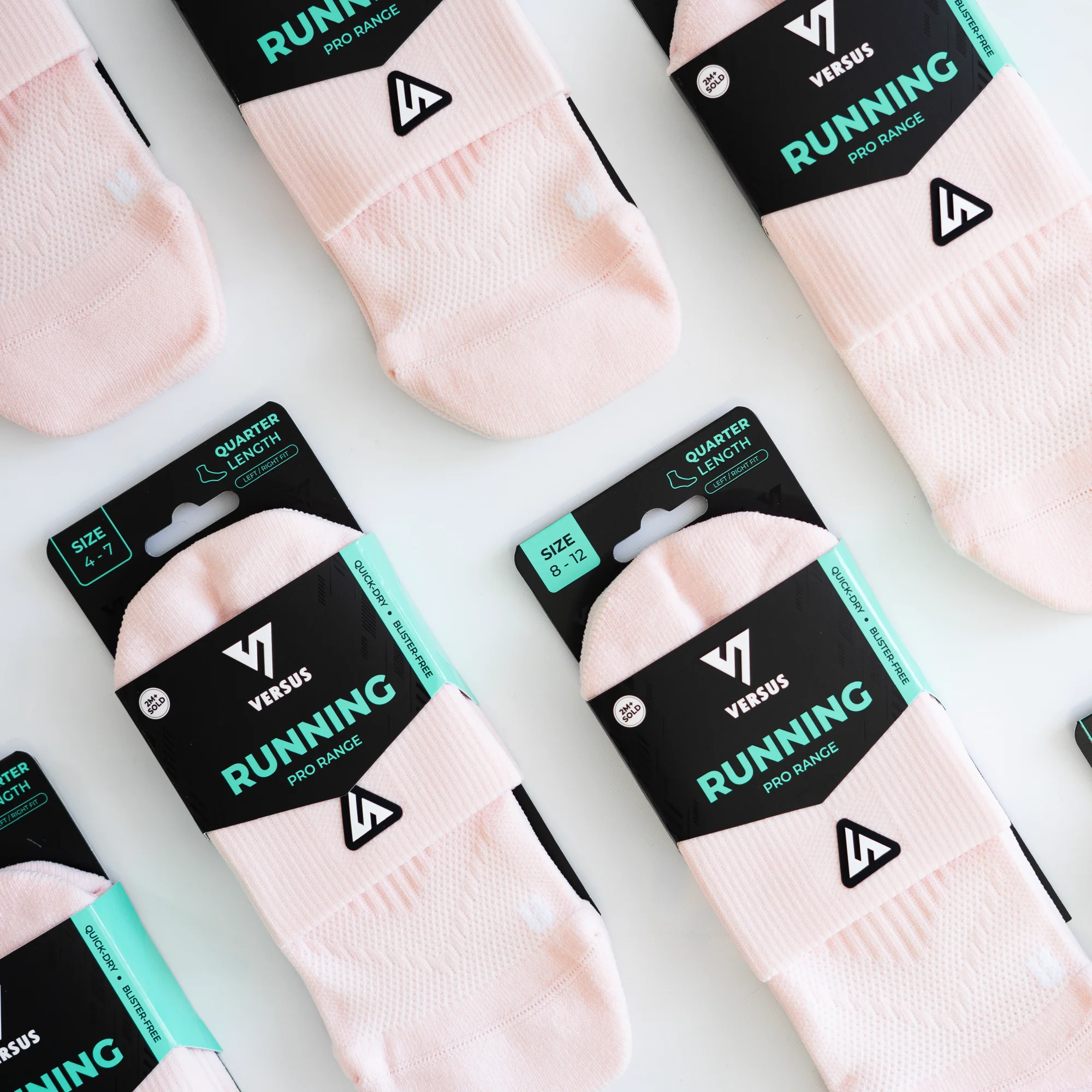 Dirty Pink Running Quarter Socks - Image 5