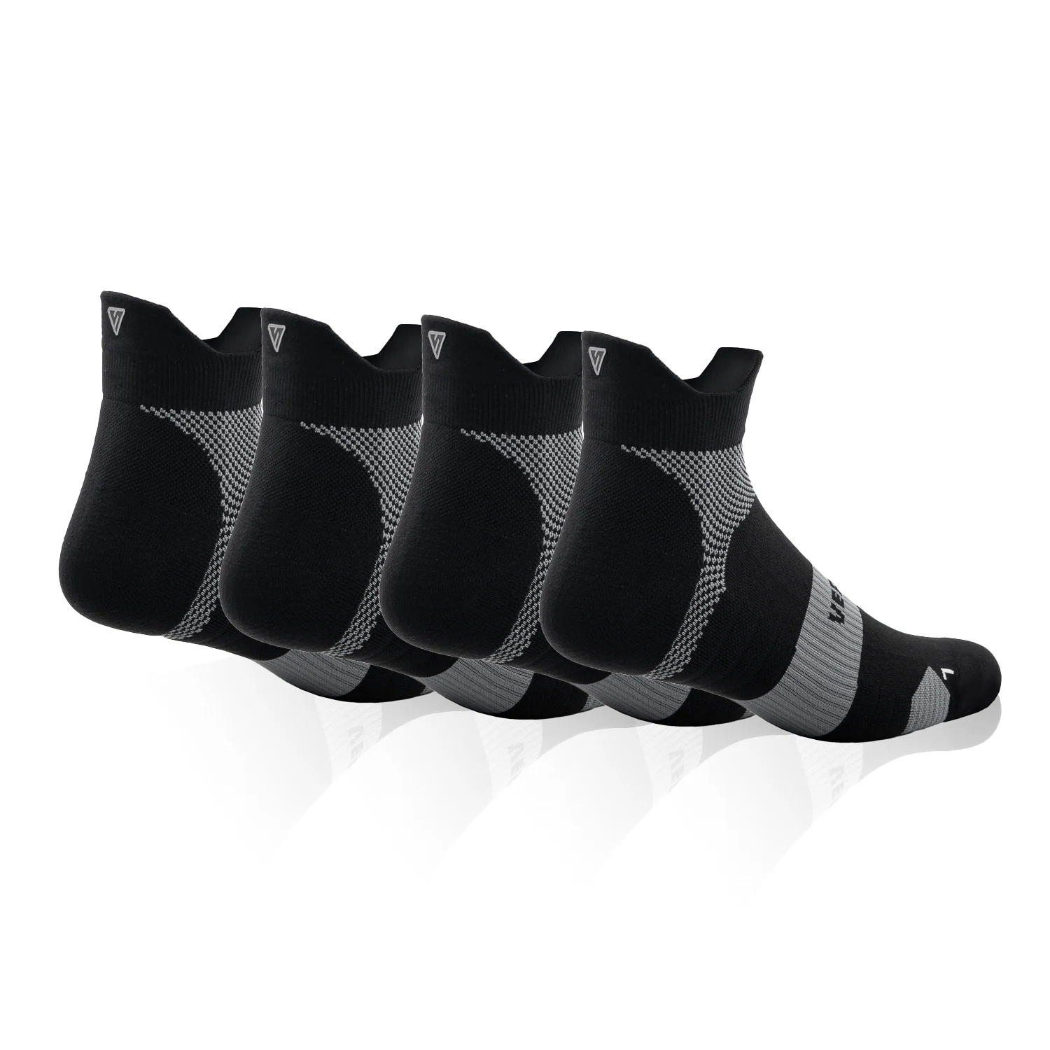 Midnight Black Running Ankle Socks Bundle (4 Pack)