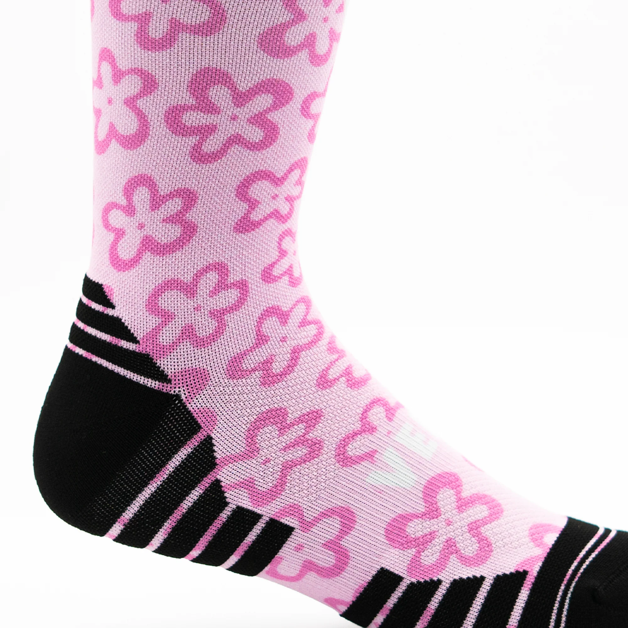 Pink Flower Power Active Crew Socks - Image 4