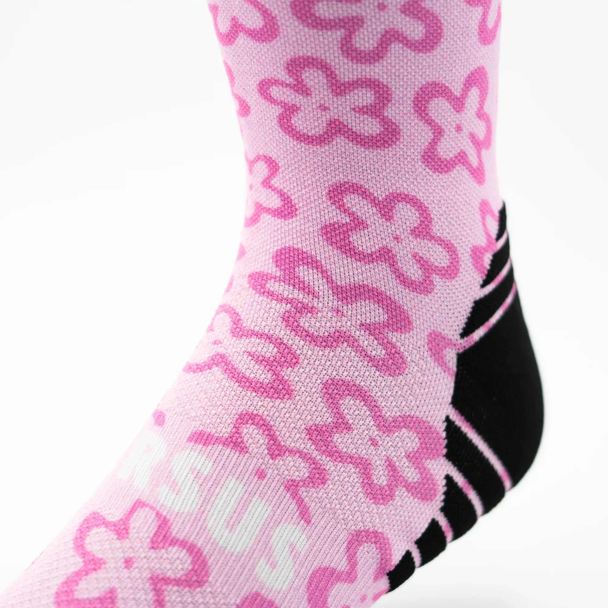 Pink Flower Power KIDS Active Crew Socks - Image 6