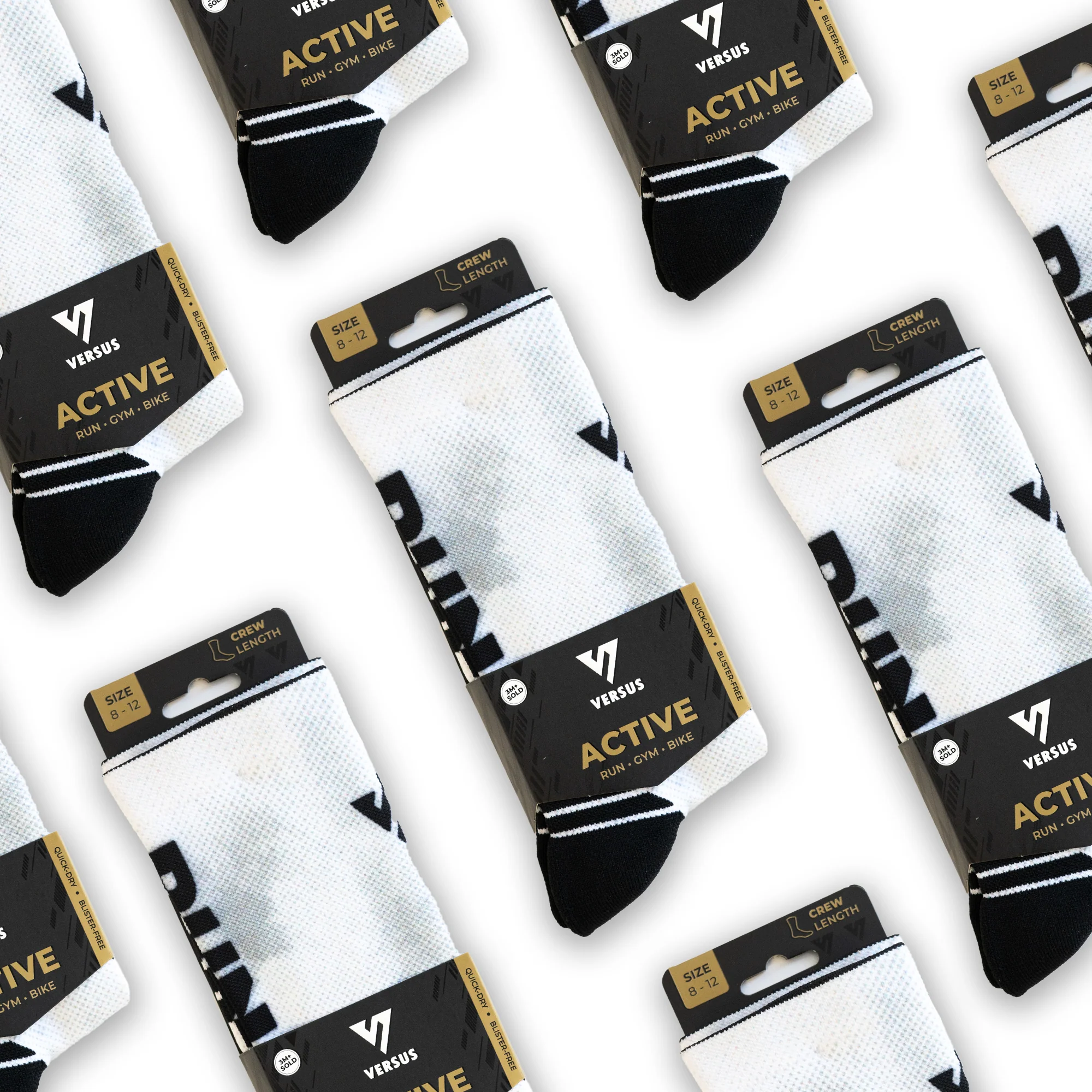 RUN White Active Crew Socks - Image 9
