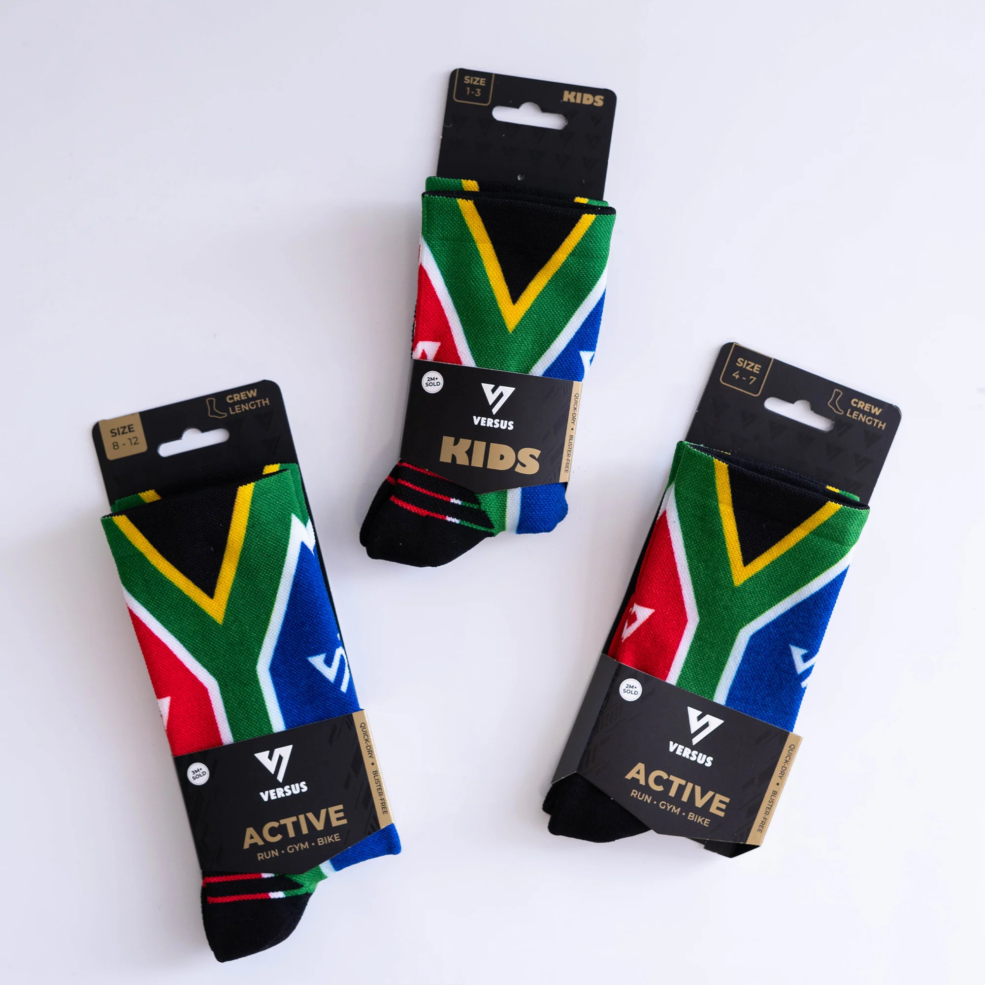 South Africa Flag KIDS Active Crew Socks - Image 5