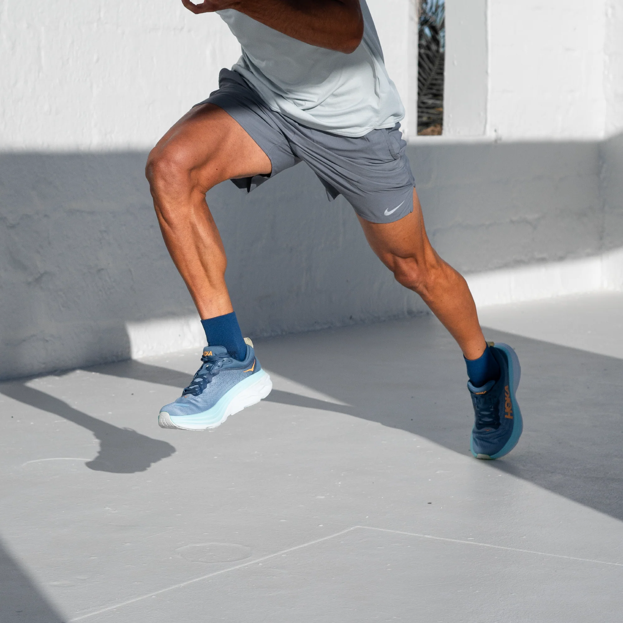 Space Blue Running Quarter Socks - Image 4