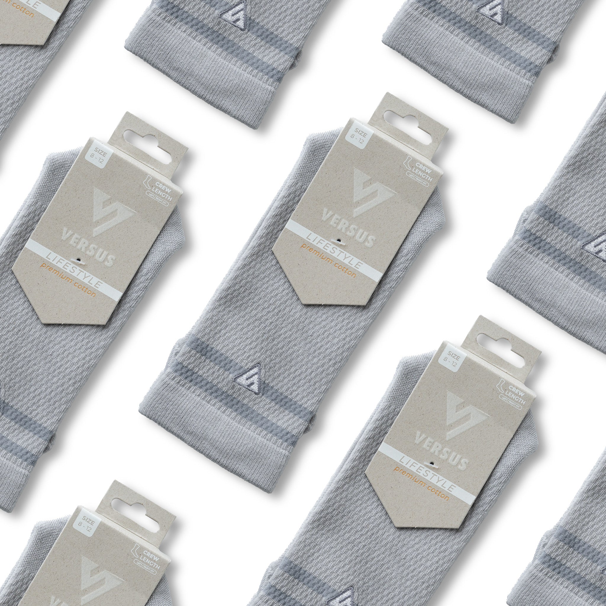 Stone Grey Lifestyle Crew Socks - Image 5